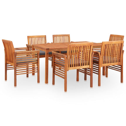 Ensemble À Manger D'extérieur 5 Pcs Et Coussins Acacia Solide