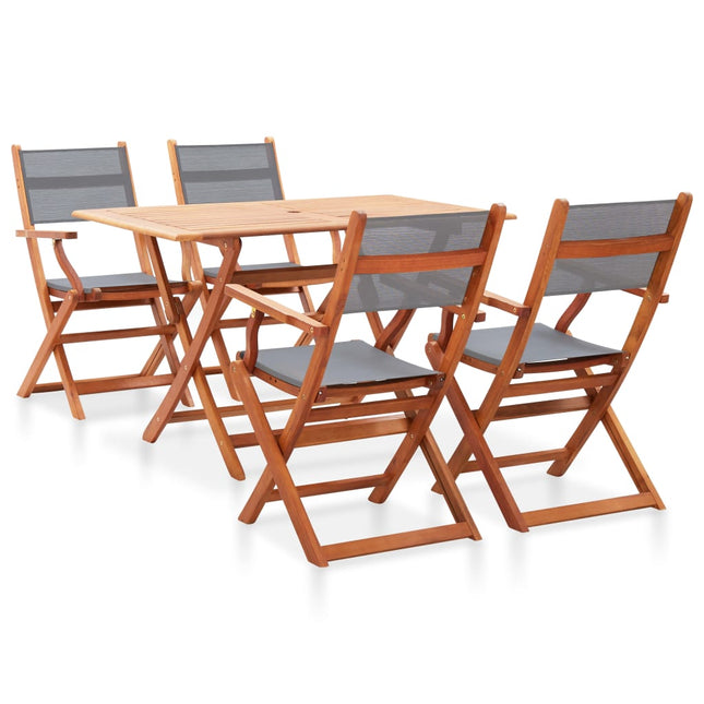 Ensemble À Manger D'extérieur 5Pcs Bois Eucalyptus Solide