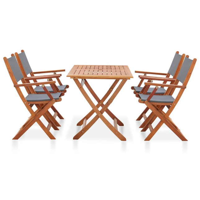 Ensemble À Manger D'extérieur 5Pcs Bois Eucalyptus Solide