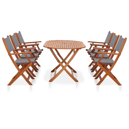 Ensemble À Manger D'extérieur 7 Pcs Bois D'eucalyptus/Textilène