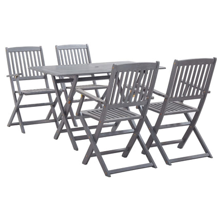 Ensemble À Manger De Jardin 5 Pcs Bois D'acacia Massif Gris