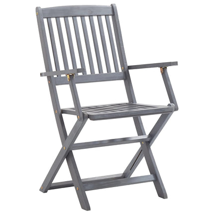 Ensemble À Manger De Jardin 5 Pcs Bois D'acacia Massif Gris