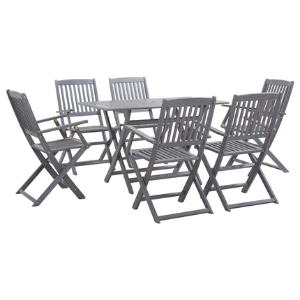 Ensemble À Manger De Jardin 5 Pcs Bois D'acacia Massif Gris