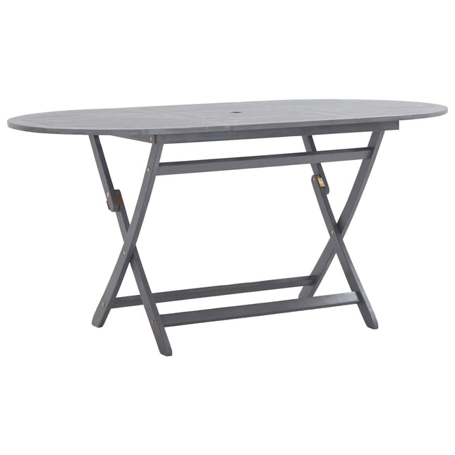 Ensemble À Manger De Jardin 7 Pcs Bois D'acacia Massif Gris