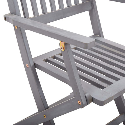 Ensemble À Manger De Jardin 7 Pcs Bois D'acacia Massif Gris
