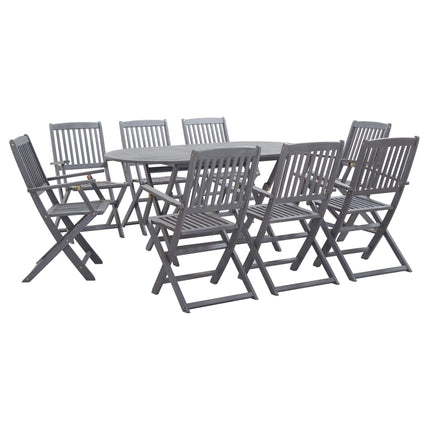 Ensemble À Manger De Jardin 7 Pcs Bois D'acacia Massif Gris