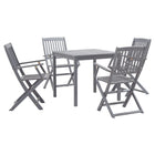 Ensemble À Manger De Jardin 5 Pcs Bois D'acacia Massif Gris