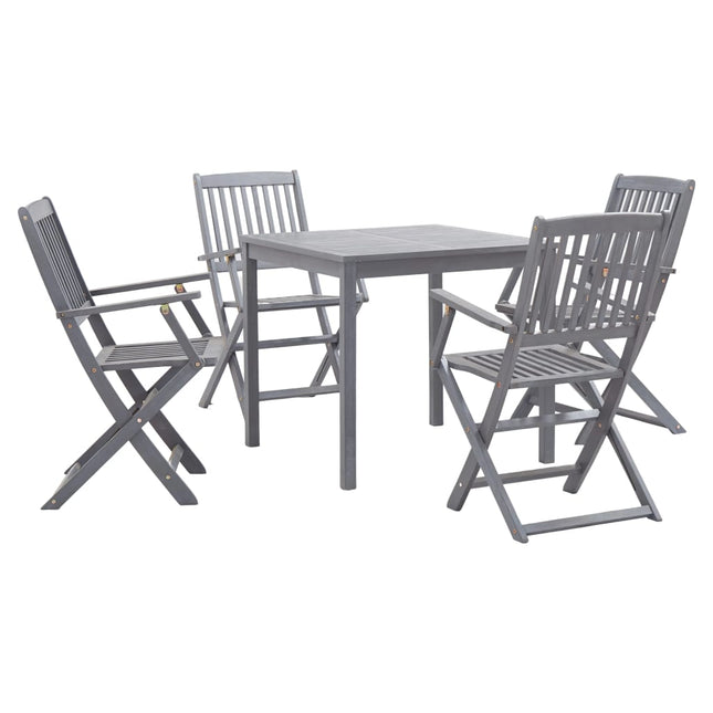 Ensemble À Manger De Jardin 5 Pcs Bois D'acacia Massif Gris
