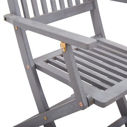 Ensemble À Manger De Jardin 5 Pcs Bois D'acacia Massif Gris