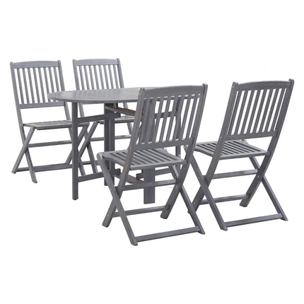 Ensemble À Manger De Jardin 5 Pcs Bois D'acacia Massif Gris