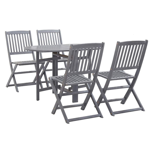 Ensemble À Manger De Jardin 5 Pcs Bois D'acacia Massif Gris