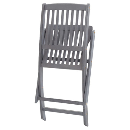 Ensemble À Manger De Jardin 5 Pcs Bois D'acacia Massif Gris