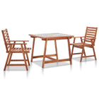 Ensemble À Manger Jardin 3Pcs Carreau Mosaïque Et Bois D'acacia