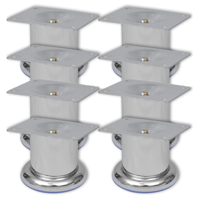 Pieds Ronds De Canapé 8 Pcs Chrome