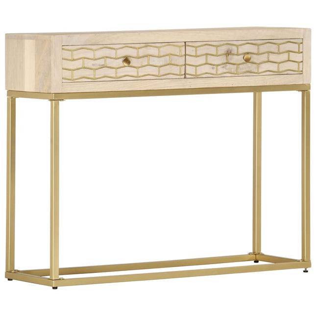 Table Console 90X30X75 Cm Bois Solide De Manguier