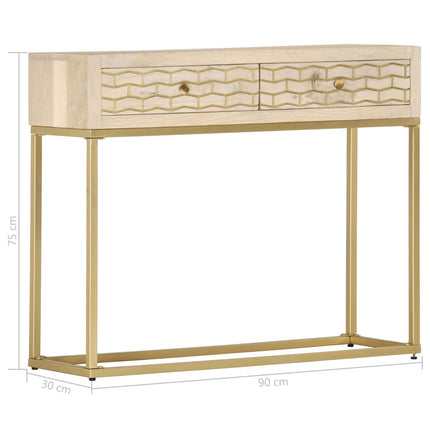 Table Console 90X30X75 Cm Bois Solide De Manguier