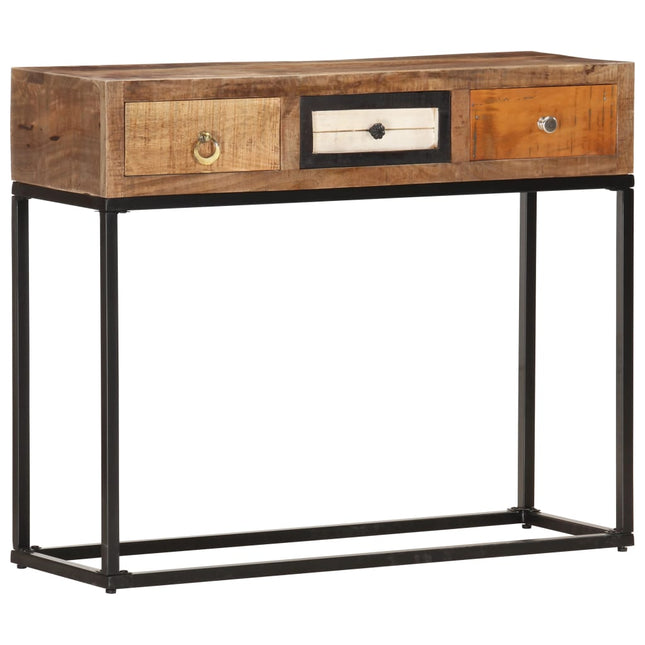 Table Console Doré 90X30X75 Cm Bois De Récupération Massif