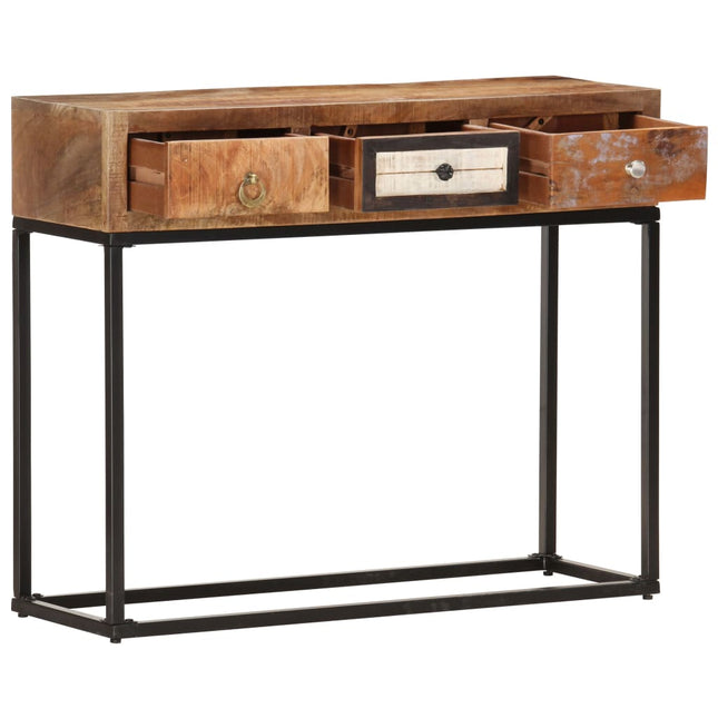 Table Console Doré 90X30X75 Cm Bois De Récupération Massif