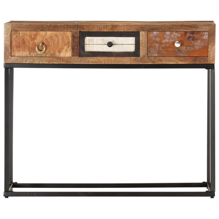 Table Console Doré 90X30X75 Cm Bois De Récupération Massif
