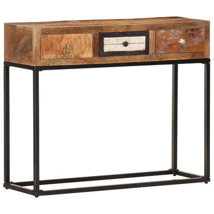 Table Console Doré 90X30X75 Cm Bois De Récupération Massif