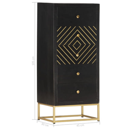 Armoire À Tiroirs 45X30X105 Cm Bois De Manguier