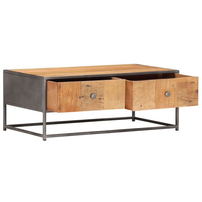 Table Basse 90 X 50 X 35 Cm Bois De Récupération Massif