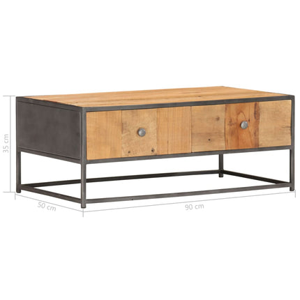 Table Basse 90 X 50 X 35 Cm Bois De Récupération Massif
