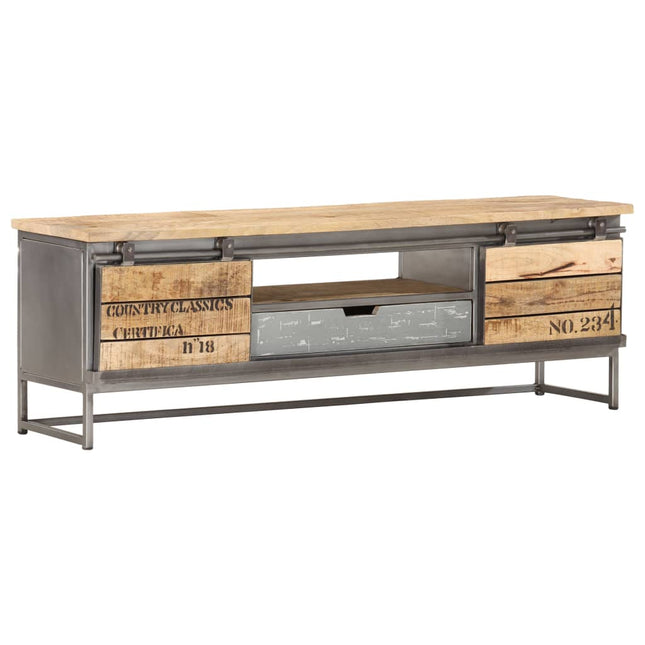 Meuble Tv 120 X 30 X 40 Cm Bois Massif De Manguier