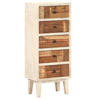 Armoire À Tiroirs 45 X 30 X 105 Cm Bois De Récupération Massif