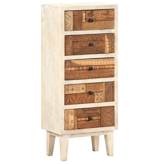 Armoire À Tiroirs 45 X 30 X 105 Cm Bois De Récupération Massif
