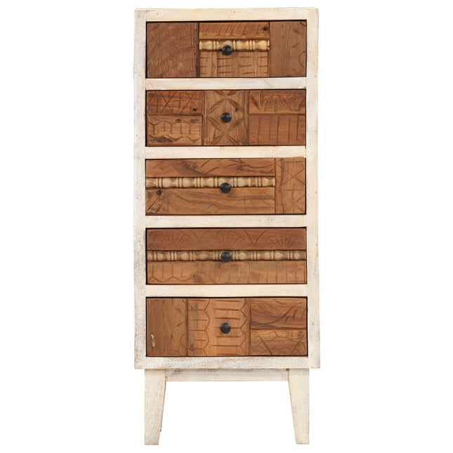 Armoire À Tiroirs 45 X 30 X 105 Cm Bois De Récupération Massif