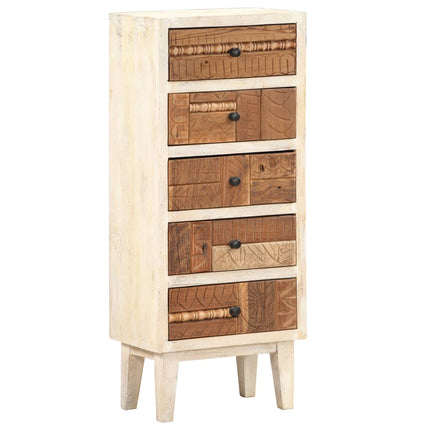 Armoire À Tiroirs 45 X 30 X 105 Cm Bois De Récupération Massif