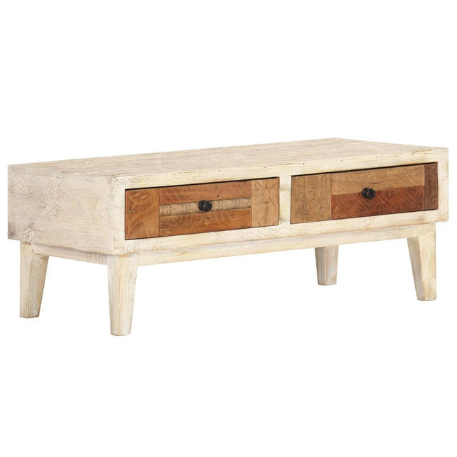 Table Basse 90 X 50 X 35 Cm Bois De Récupération Massif