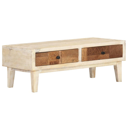 Table Basse 90 X 50 X 35 Cm Bois De Récupération Massif