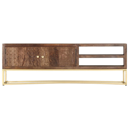 Meuble Tv 138X30X46 Cm Bois Massif De Manguier