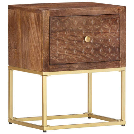 Table De Chevet 40 X 30 X 50 Cm Bois De Manguier Massif