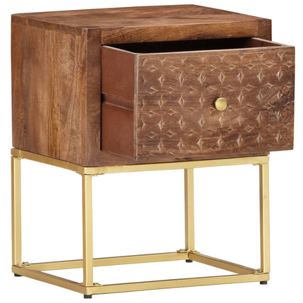 Table De Chevet 40 X 30 X 50 Cm Bois De Manguier Massif