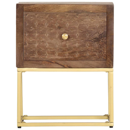 Table De Chevet 40 X 30 X 50 Cm Bois De Manguier Massif