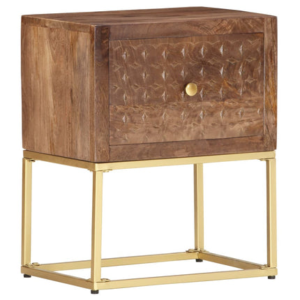 Table De Chevet 40 X 30 X 50 Cm Bois De Manguier Massif