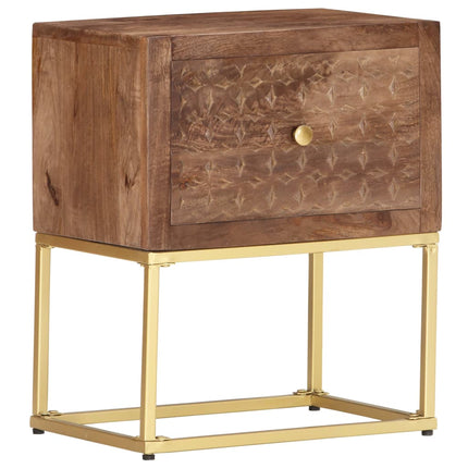 Table De Chevet 40 X 30 X 50 Cm Bois De Manguier Massif