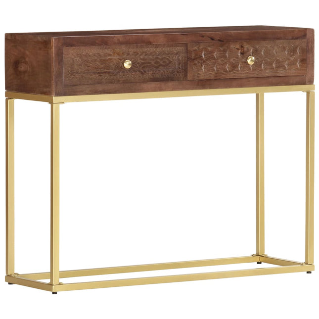Table Console 90 X 30 X 75 Cm Bois De Manguier Massif