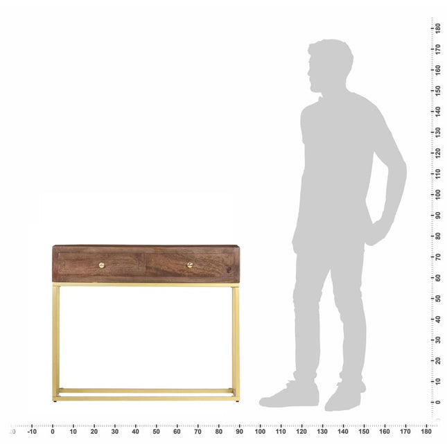 Table Console 90 X 30 X 75 Cm Bois De Manguier Massif