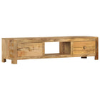 Meuble Tv 140X30X32 Cm Bois Massif De Manguier