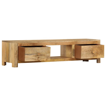 Meuble Tv 140X30X32 Cm Bois Massif De Manguier