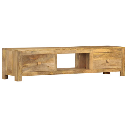 Meuble Tv 140X30X32 Cm Bois Massif De Manguier