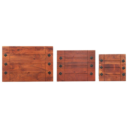 Tables Gigognes 3 Pcs Bois D'acacia Massif
