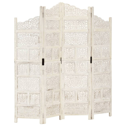 Cloison De Séparation 4 Panneaux 160X165 Cm Bois Manguier