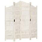 Cloison De Séparation 4 Panneaux 160X165 Cm Bois Manguier