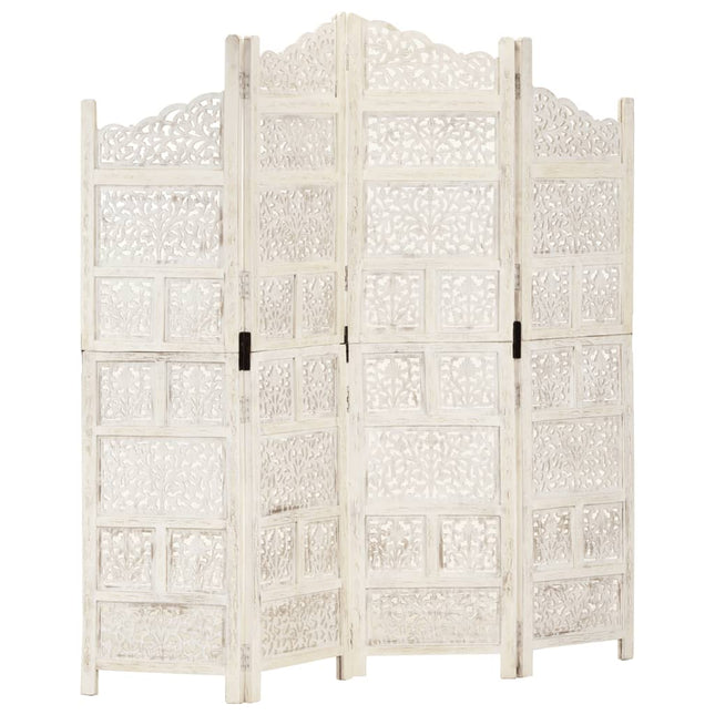 Cloison De Séparation 4 Panneaux 160X165 Cm Bois Manguier