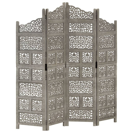 Cloison De Séparation 4 Panneaux 160X165 Cm Bois Manguier